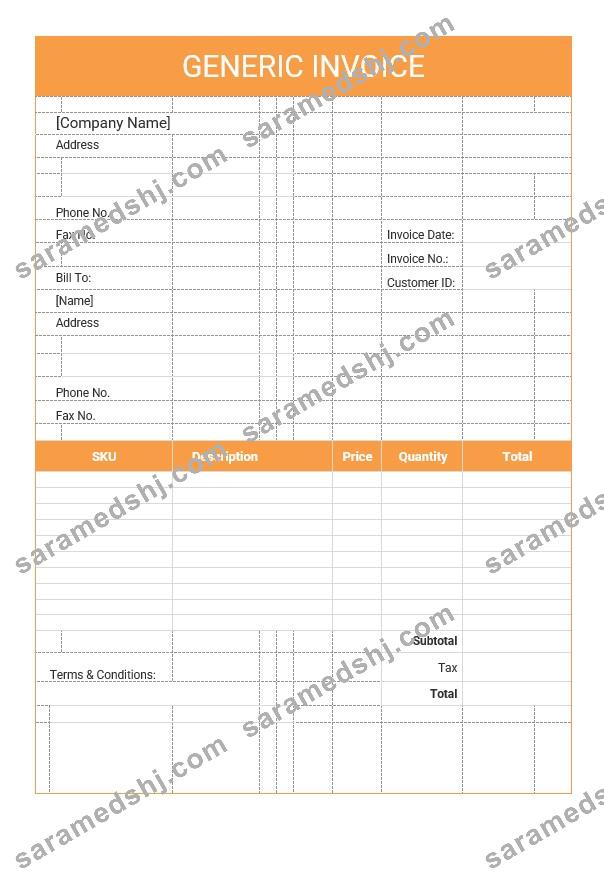 Editable Generic Invoice Template
